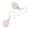 Freshwater Peach Pearl Silver Drop Earrings