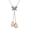 Butterfly Freshwater Pearl and Silver Necklace – Lilac