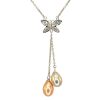 Butterfly Freshwater Pearl and Silver Necklace – White